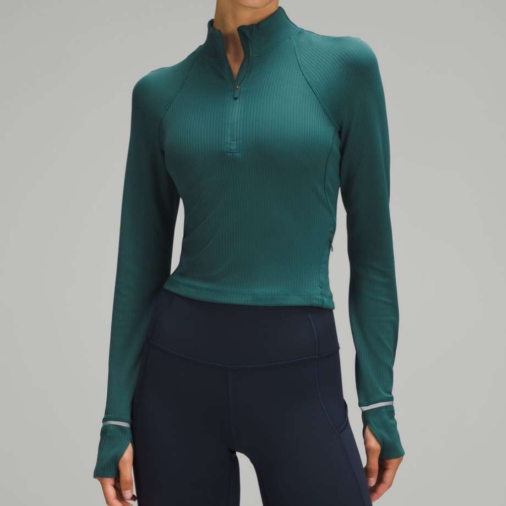 Lululemon Its Rulu Run Cropped Half Zip